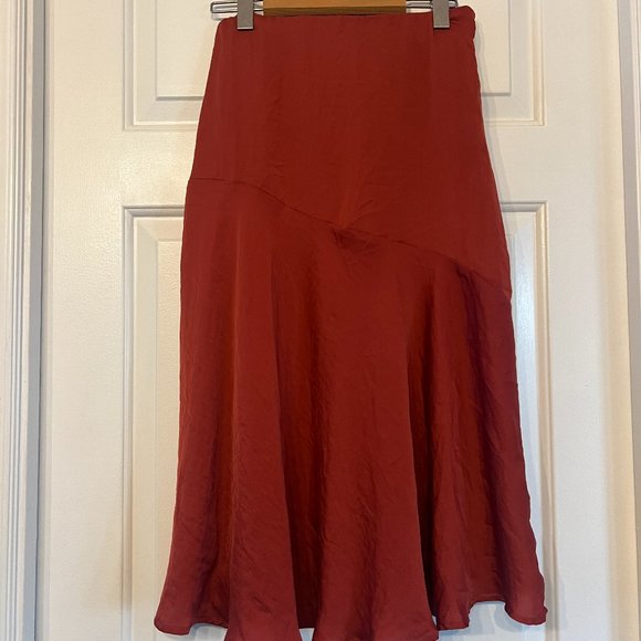 NWTs American Eagle Rust Satin Skirt - Picture 1 of 4